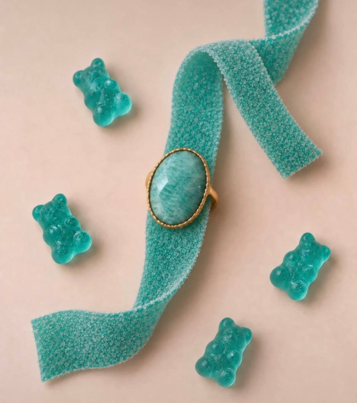 Anillo L’Écume des jours con amazonita natural - vista 10