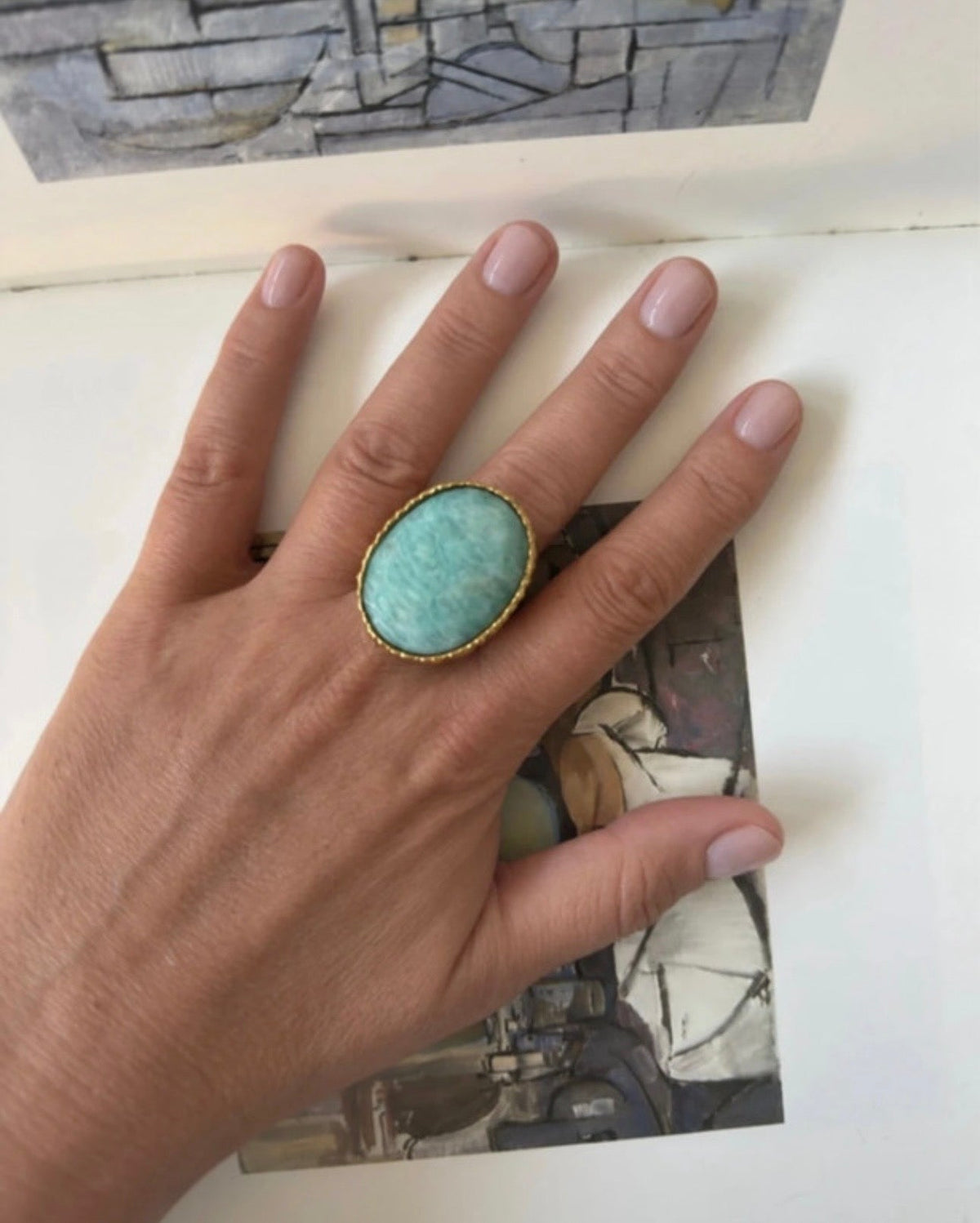 Anillo L’Écume des jours con amazonita natural - vista 5