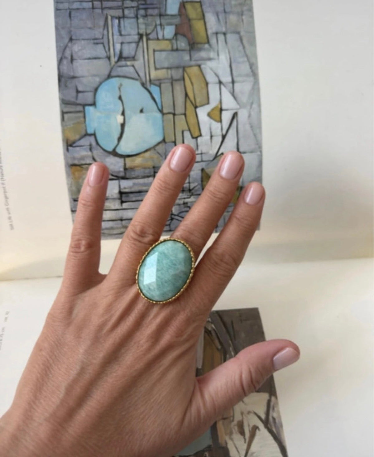 Anillo L’Écume des jours con amazonita natural - vista 4