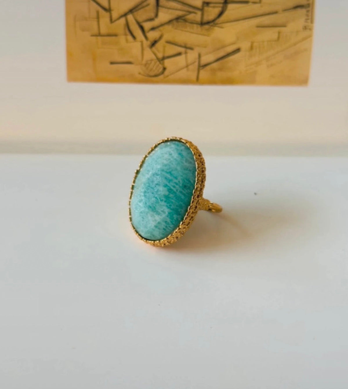 Anillo L’Écume des jours con amazonita natural - vista 6