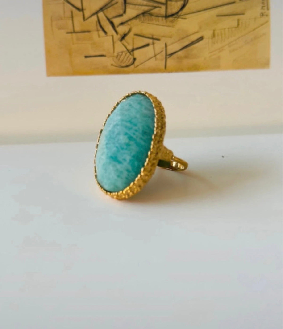Anillo L’Écume des jours con amazonita natural - vista 7