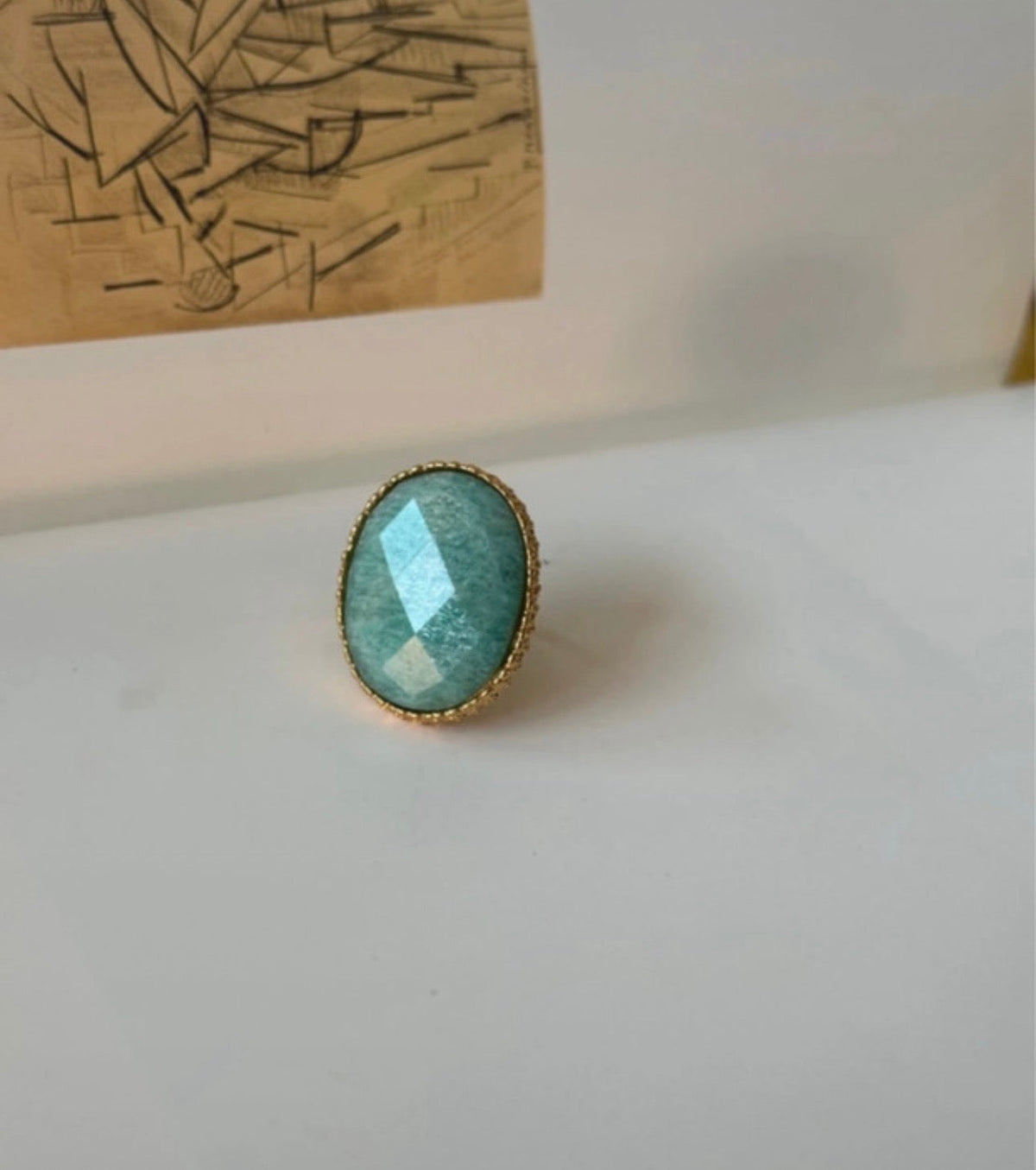 Anillo L’Écume des jours con amazonita natural - vista 9