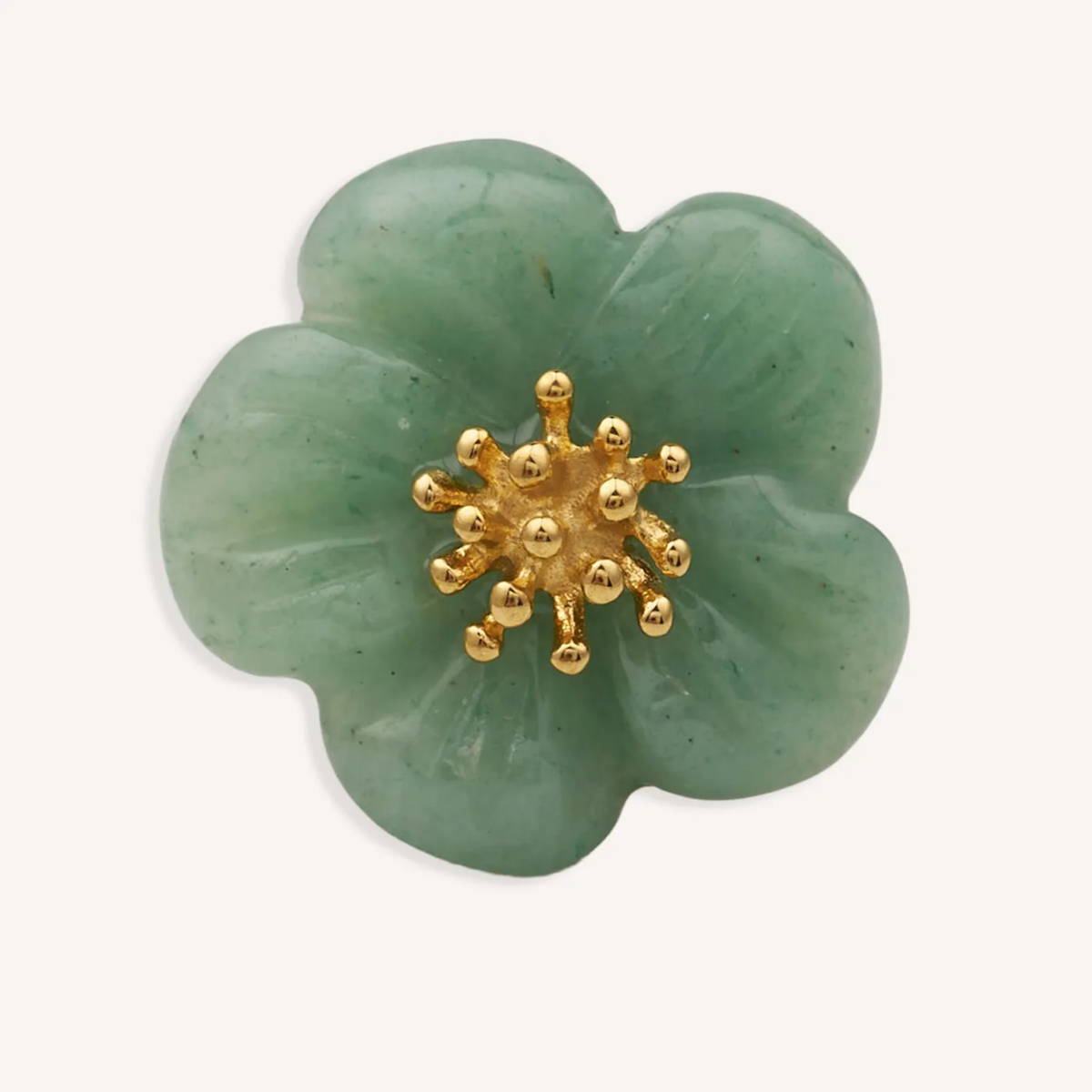 Anillo de flor verde salvia, vista frontal