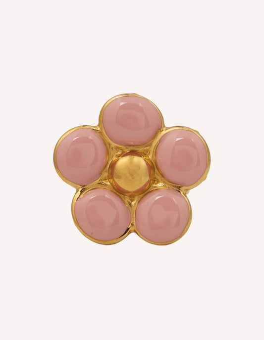 Anillo Lolita Rose en acero inoxidable y esmalte rosa