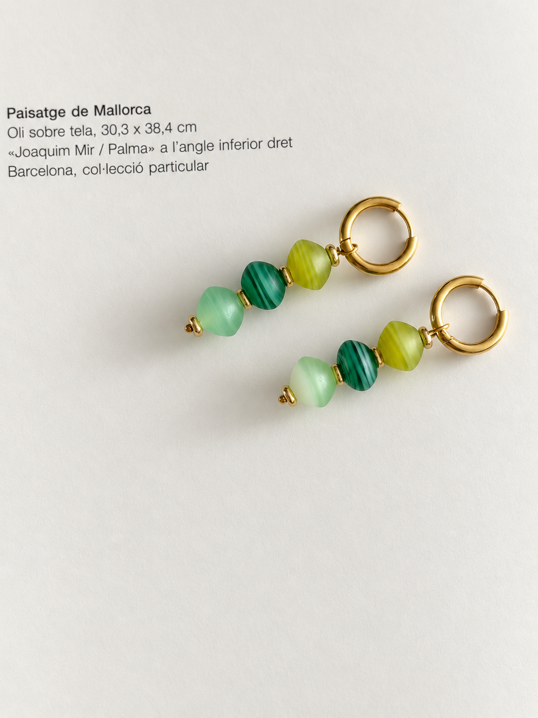 Pendientes Paisatge de Mallorca en verde oliva, verde profundo y menta — fotografía 42