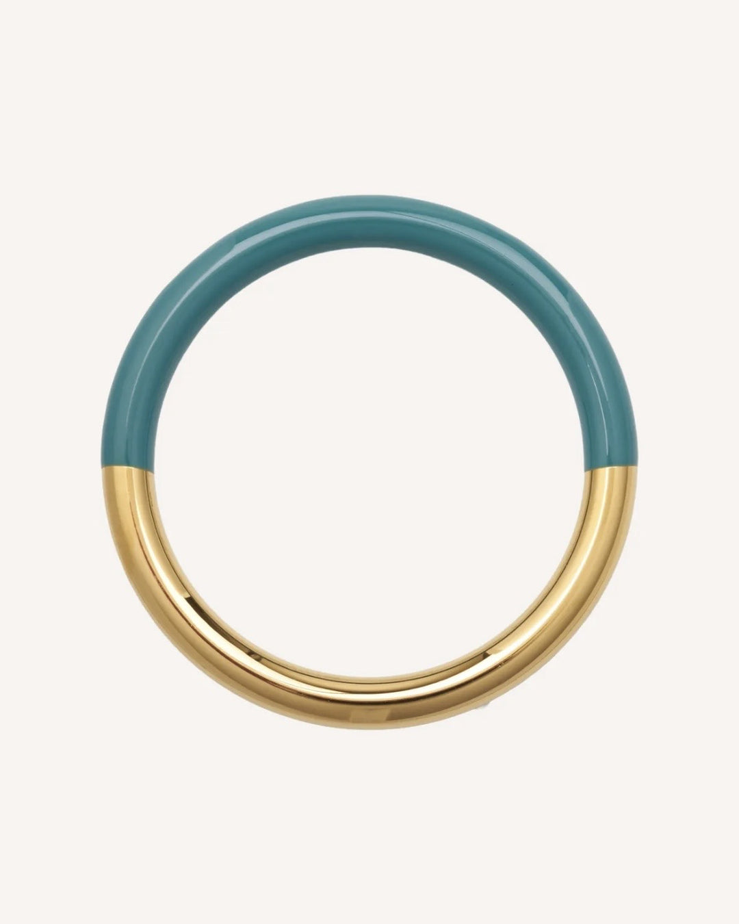Bracelet Rondo Tile de acero inoxidable dorado y esmalte azul turquesa